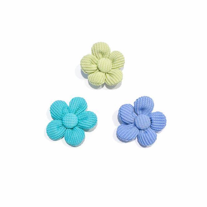 Hovedbilde 3pk Blomsterstrikker til hund i blågrønne toner