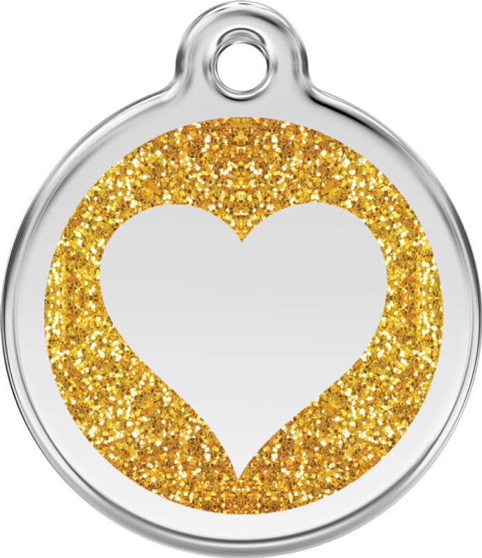 ID-brikke med Glitter - Hjerte