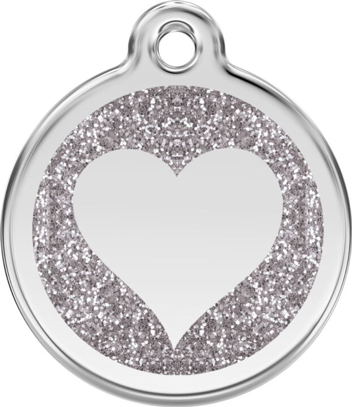 ID-brikke med Glitter - Hjerte