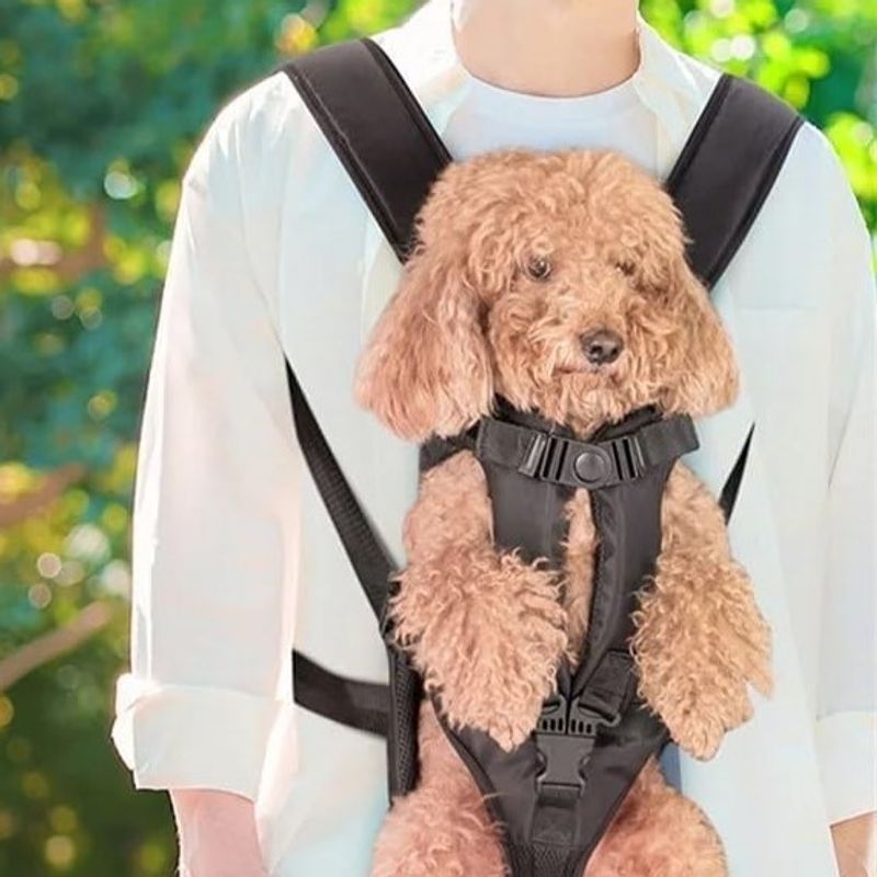 Sort ergonomisk bæresele til hund, 4 størrelser