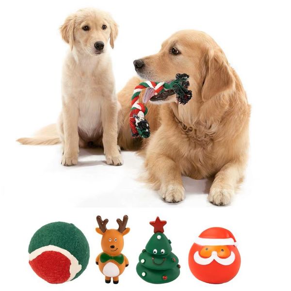 Hovedbilde Innpakket julegave til hund med 5 hundeleker