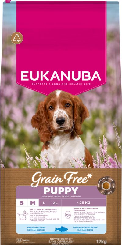 Eukanuba Puppy Jr S / M breed Grain Free Ocean Fish 12kg