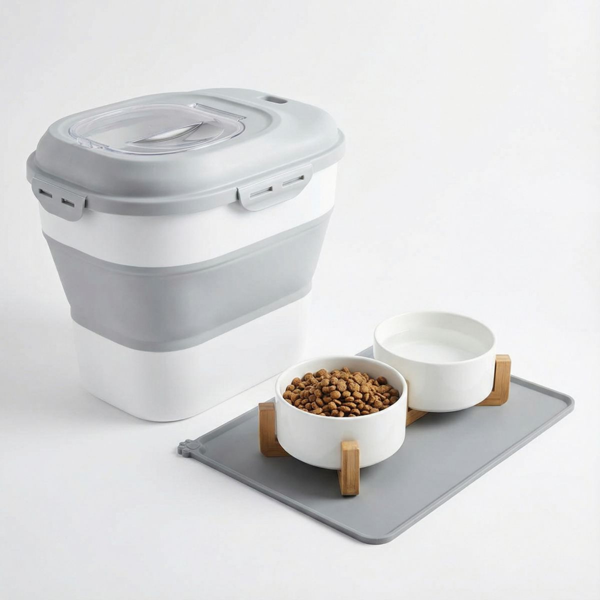 Hvit fôrbeholder pakkedeal