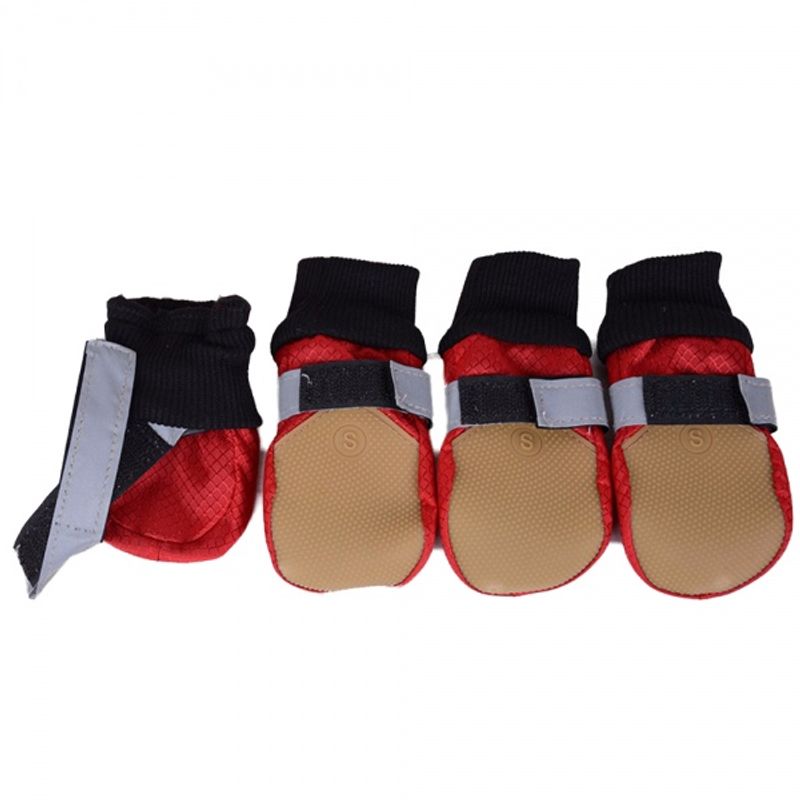 Sorte vannavstøtende hundesko med refleks 4pk