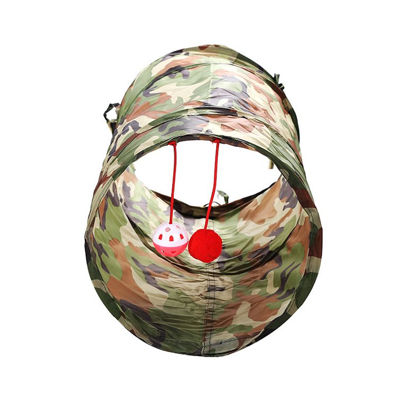Camo kattetunnel med leke