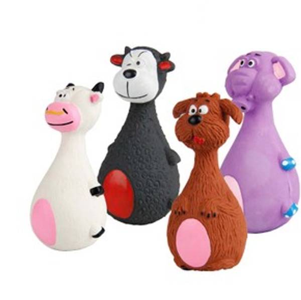 Hovedbilde Kjegle hundeleke i latex, brun hund