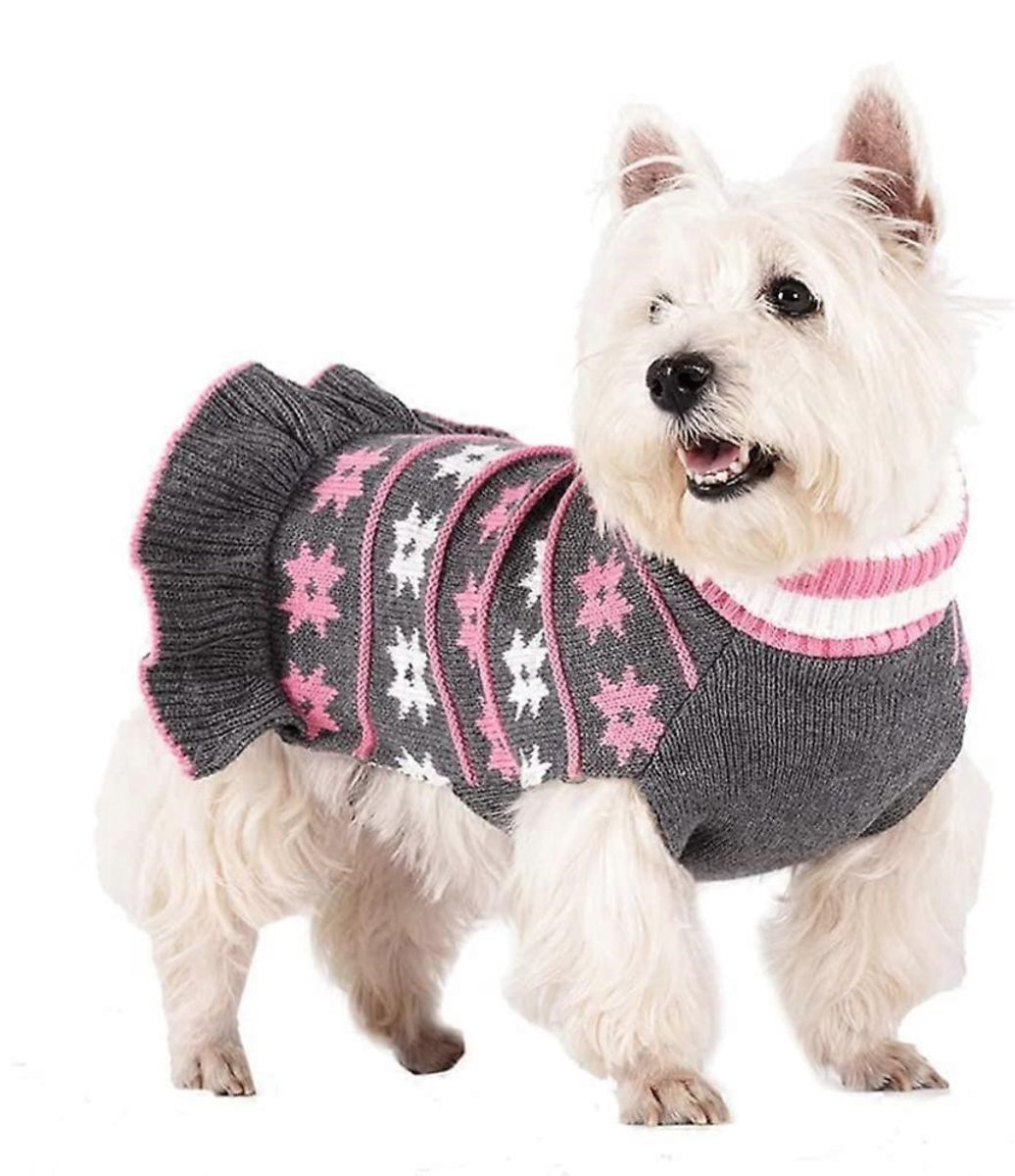 Strikket hundegenser med skjørt