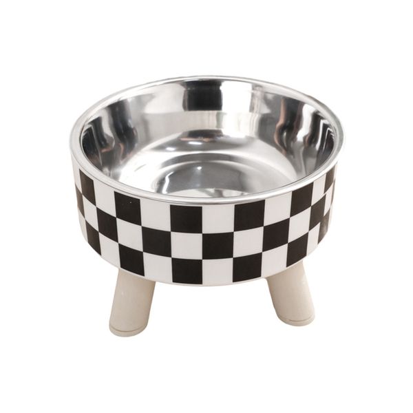 Hovedbilde Minimalistisk sjakkrutet hundeskål med bein