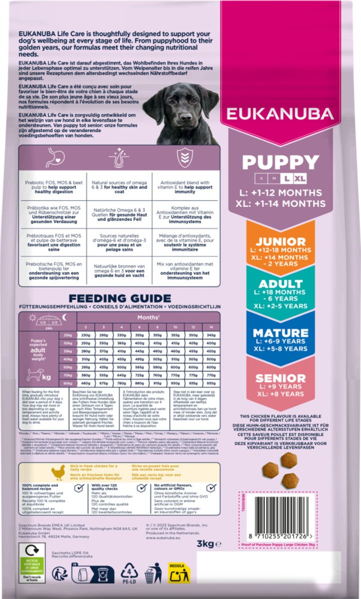 Eukanuba Puppy Large Breed kylling 3 kg