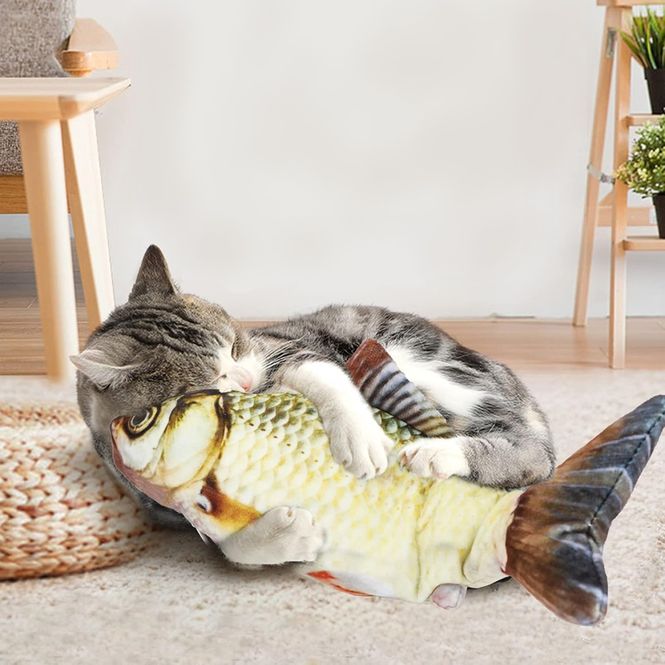 Hovedbilde Gul Sprellende fisk katteleke
