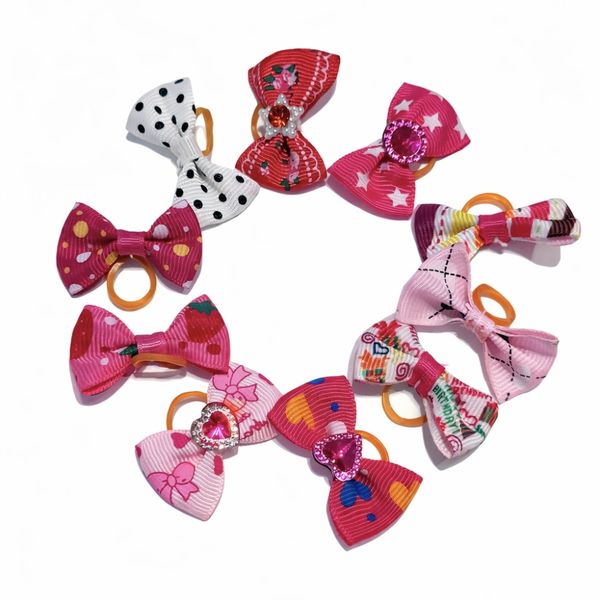 Hovedbilde 10pk enkle toppsløyfer med strikk - jentete design