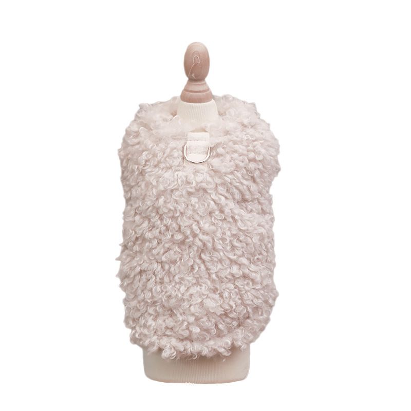 Lys beige fuskepels hundevest 