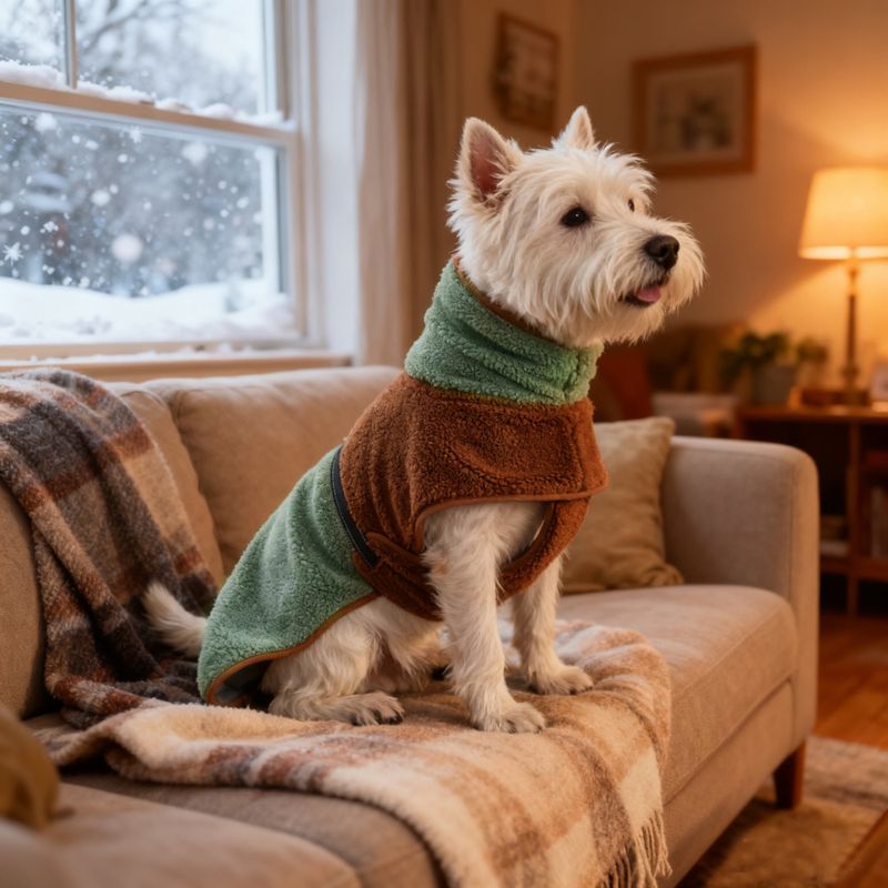 Mykt fleecedekken til hund Brun/Grønt