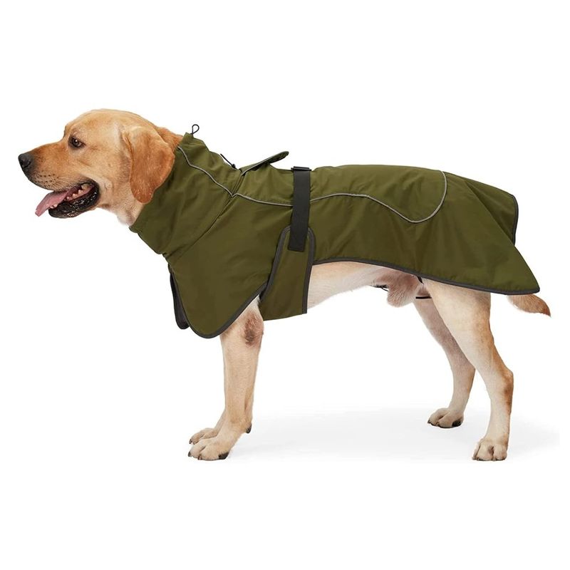 Mørkegrønt vannavvisende hundedekken med fleece