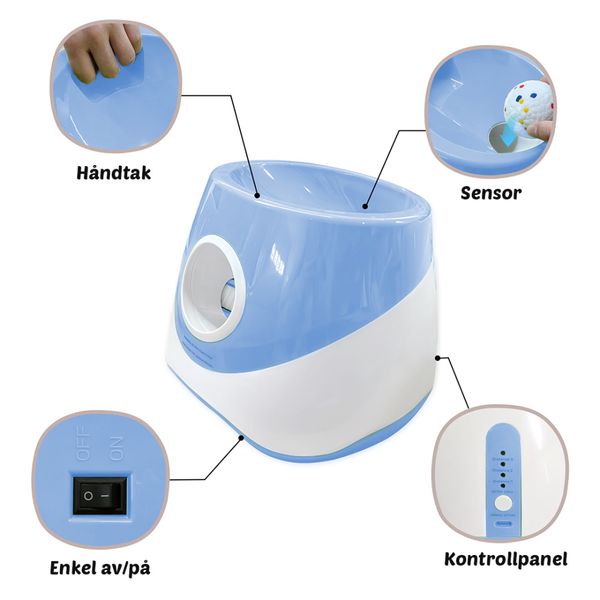 Hovedbilde Blå automatisk ballkaster for hund – ballskyter opptil 14 meter