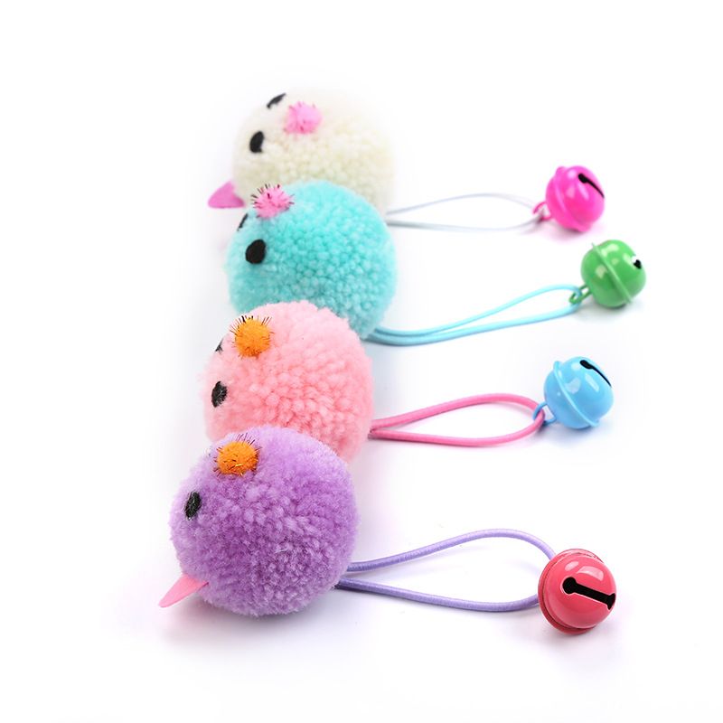 Plush lekemus pongpong katteleke med bjelle