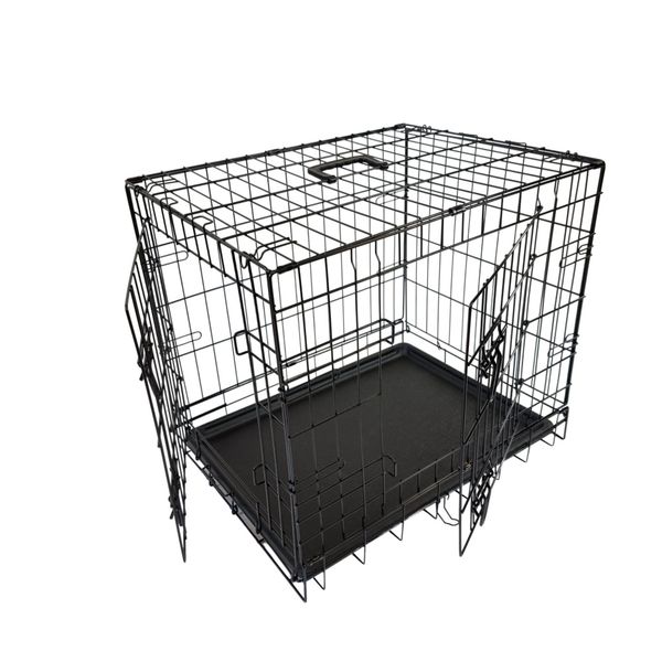 Hovedbilde Small sammenleggbart stårlbur til hund og katt (64x48x54cm)