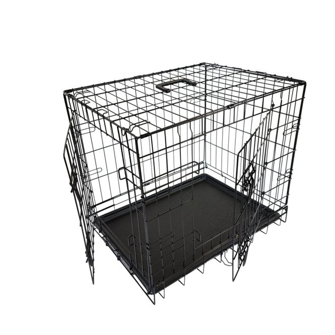 Hovedbilde Small sammenleggbart stårlbur til hund og katt (64x48x54cm)