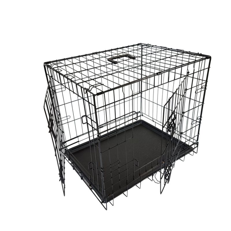 Small sammenleggbart stårlbur til hund og katt (64x48x54cm)