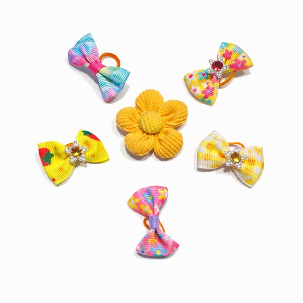 Hovedbilde 5pk toppsløyfer med strikk til pelsen: Lyse friske farger