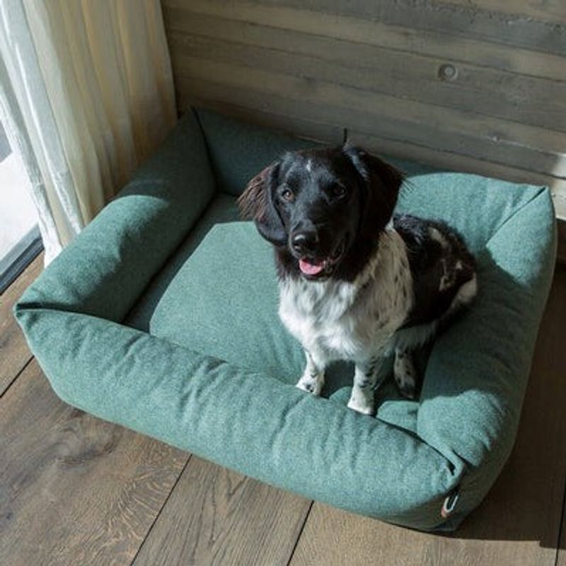 Fantail hundeseng Snug Origin Botanical Green, Str M: 100 x 80 cm