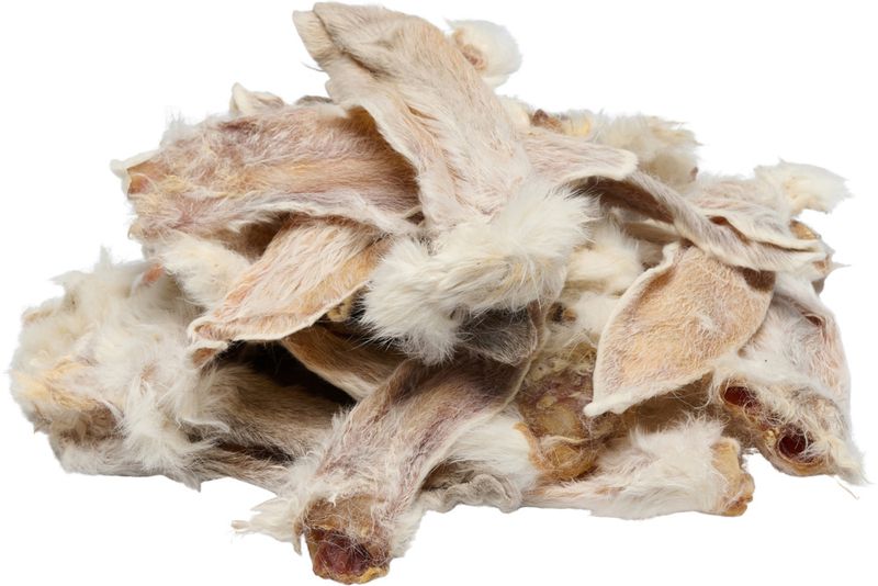 Kaninøre med pels - snack til hund