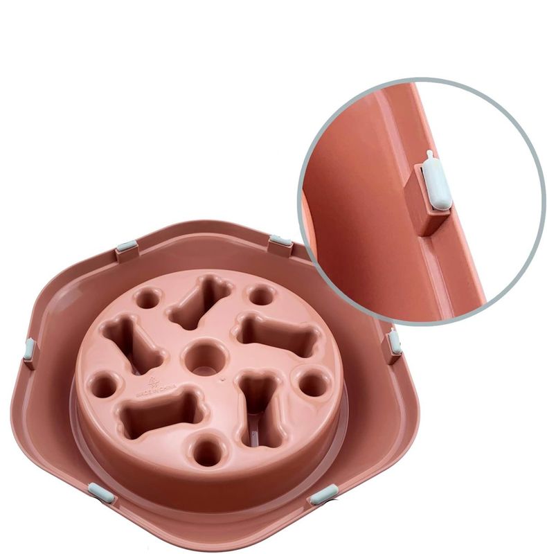 Korallrosa anti-glupsk slow feeder matskål til hund
