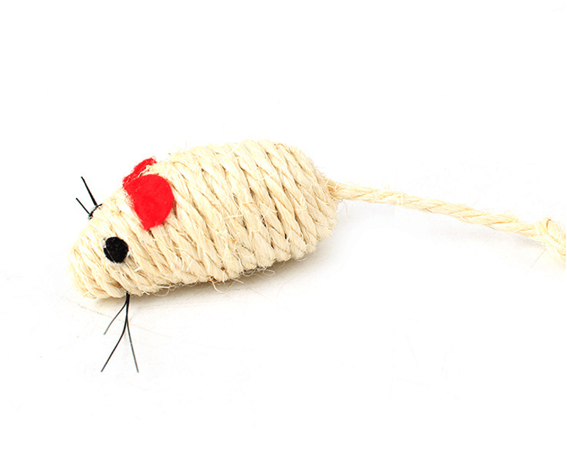 Lekemus med sisal til katt ca 7 cm