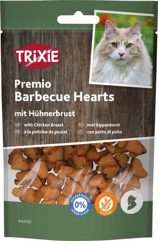 Premio BBQ chicken hearts til katt