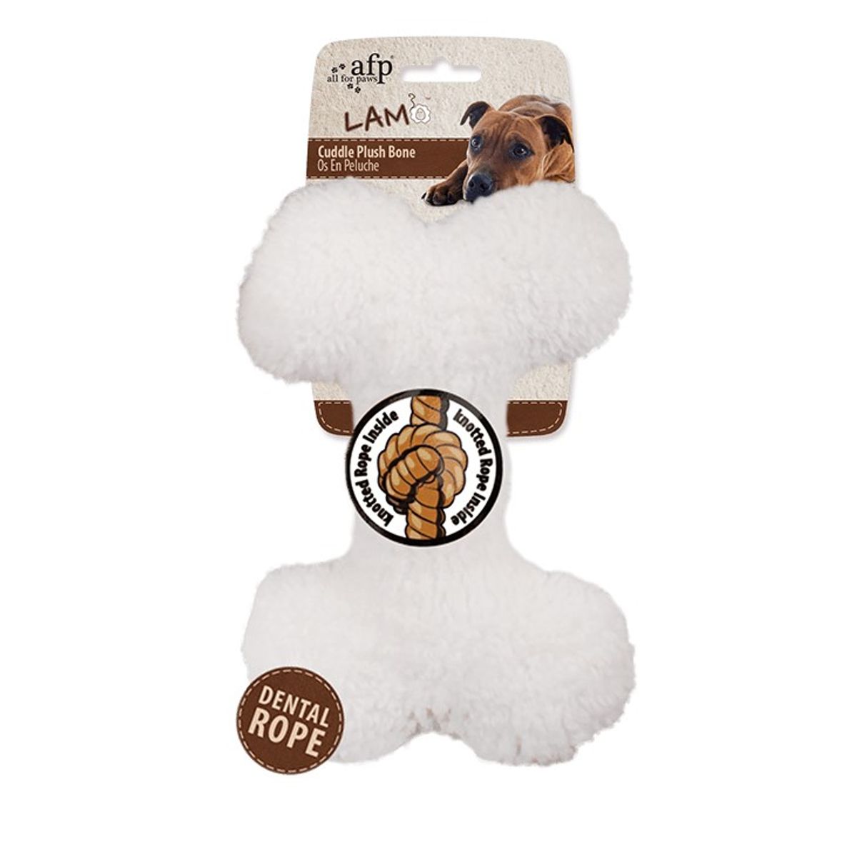 Plush hundebein med solid tauleke inni
