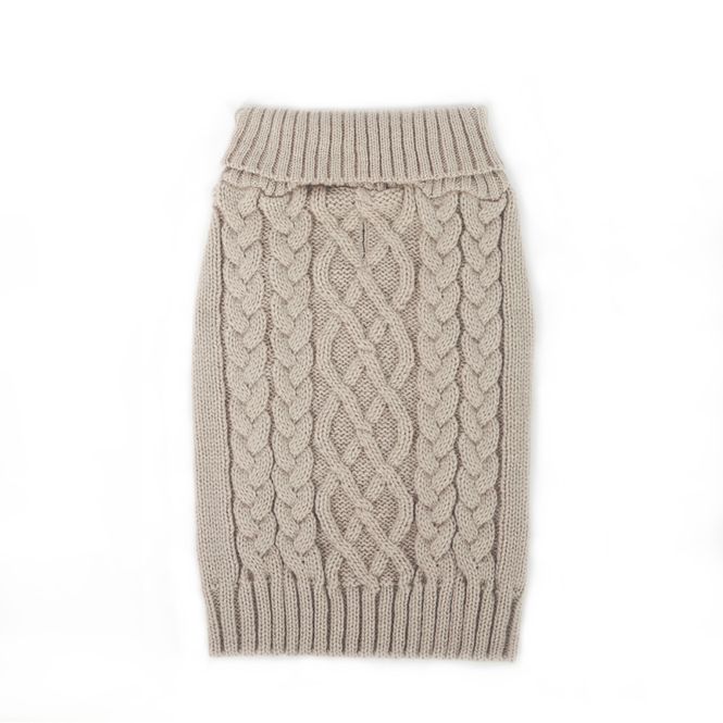 Hovedbilde Beige strikket hundegenser 