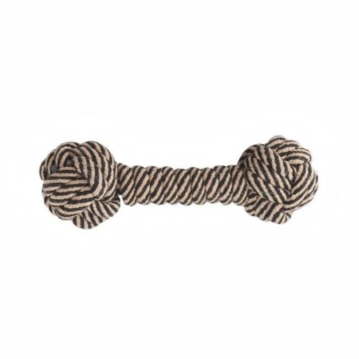 Brun og naturfarget barbell tauleke til hund