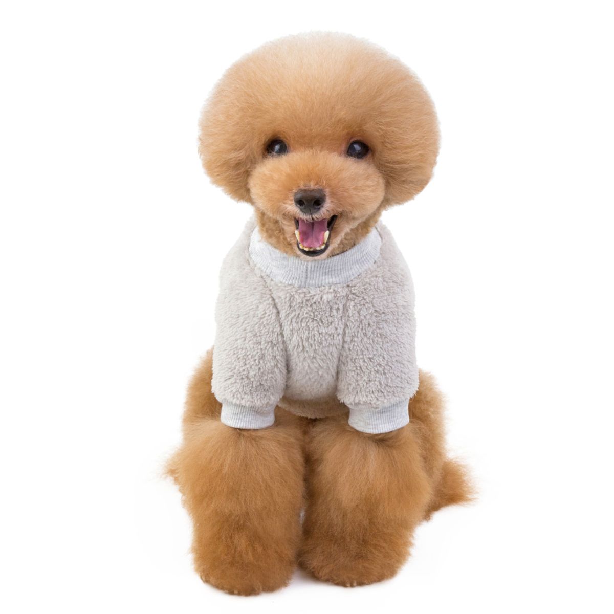 Myk korallfleece hundegenser - grå