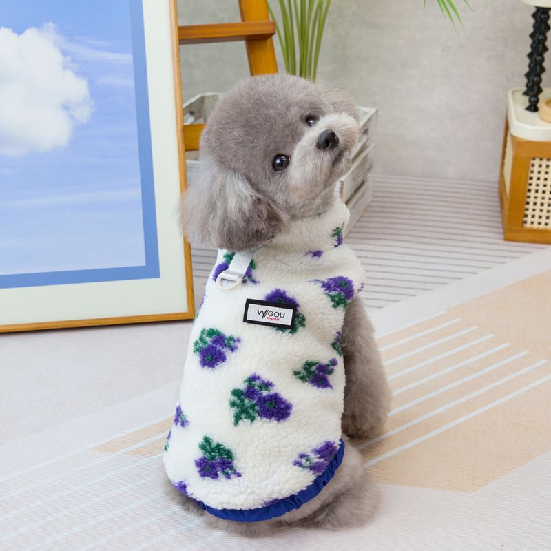 Teddy hundevest med blomster - Lilla