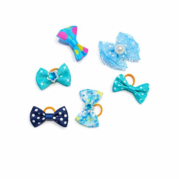 Hovedbilde 5pk toppsløyfer til pelsen i turkistoner