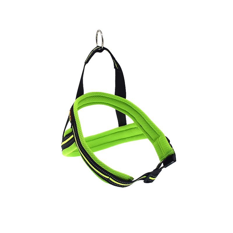 Neon hundesele med refleks og padding
