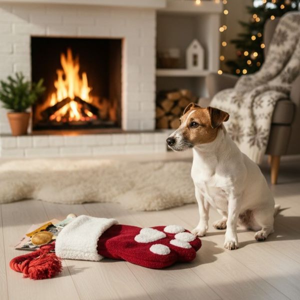 Hovedbilde Rød julestrømpe til hund og katt - fylles med favoritter